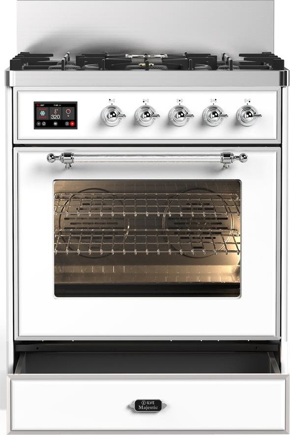 Ilve UM30NR3WHC White With Chrome Trim, Natural Gas