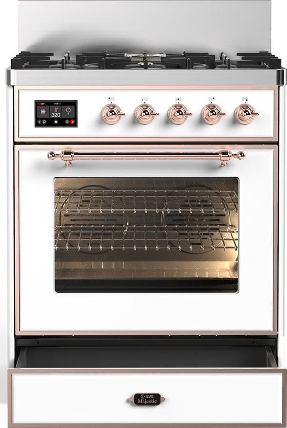 Ilve UM30NR3WHP White With Copper Trim, Natural Gas