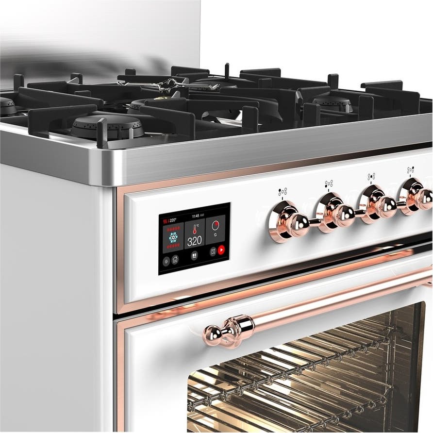 Ilve UM30NR3WHPLP White With Copper Trim, Liquid Propane