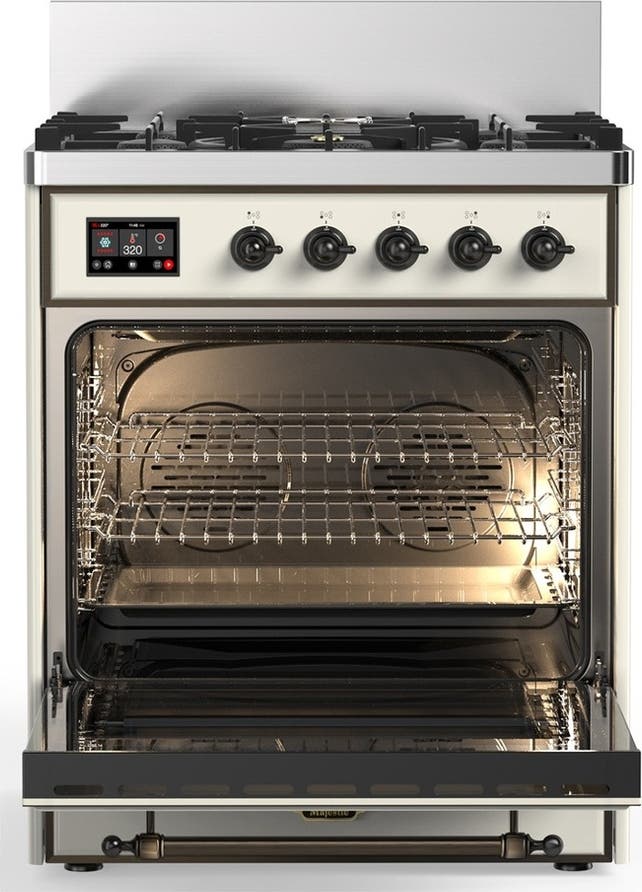 Ilve UM30QNR3AWBLP Antique White With Burnished Trim, Liquid Propane