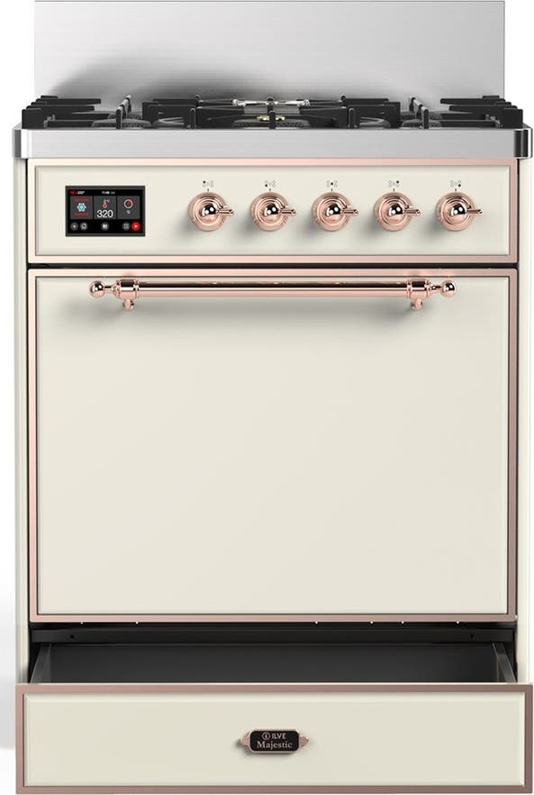 Ilve UM30QNR3AWPLP Antique White With Copper Trim, Liquid Propane