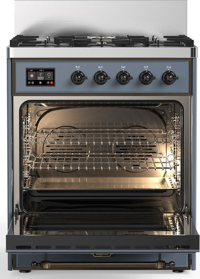 Ilve UM30QNR3BGBLP Blue Grey With Burnished Trim, Liquid Propane