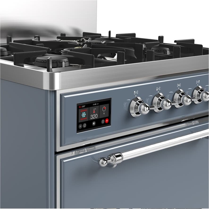 Ilve UM30QNR3BGC Blue Grey With Chrome Trim, Natural Gas