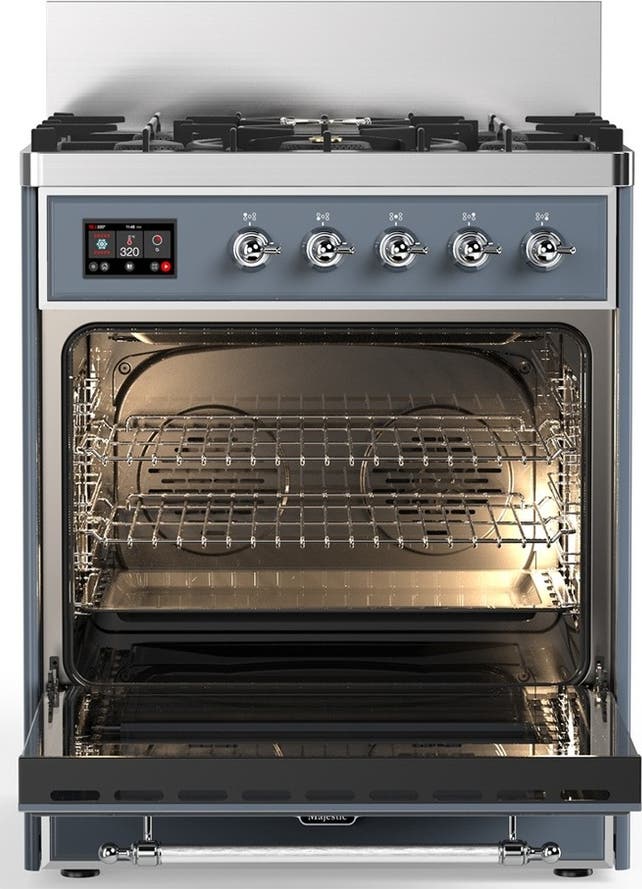 Ilve UM30QNR3BGC Blue Grey With Chrome Trim, Natural Gas