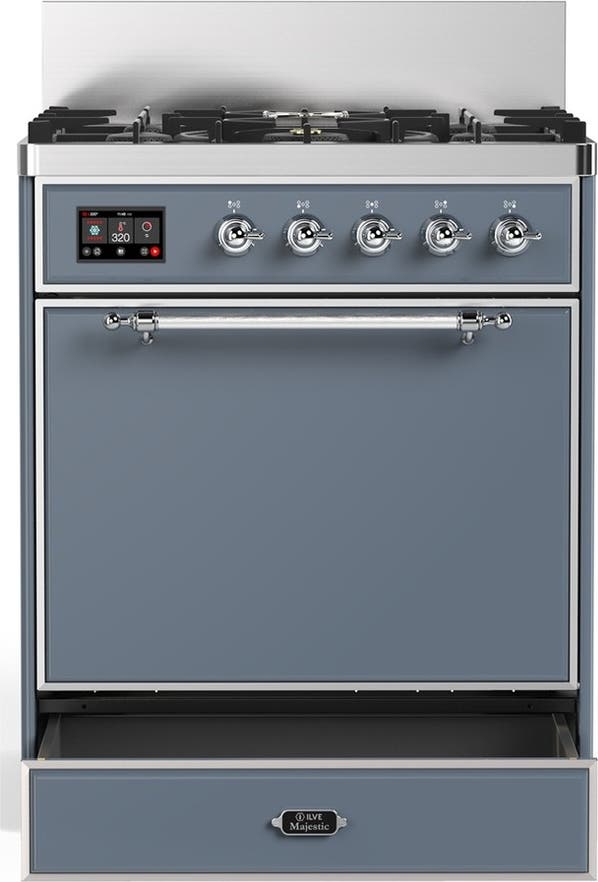 Ilve UM30QNR3BGCLP Blue Grey With Chrome Trim, Liquid Propane