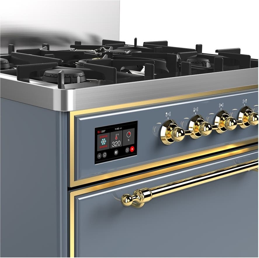 Ilve UM30QNR3BGG Blue Grey With Brass Trim, Natural Gas