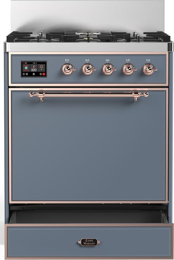 Ilve UM30QNR3BGPLP Blue Grey With Copper Trim, Liquid Propane