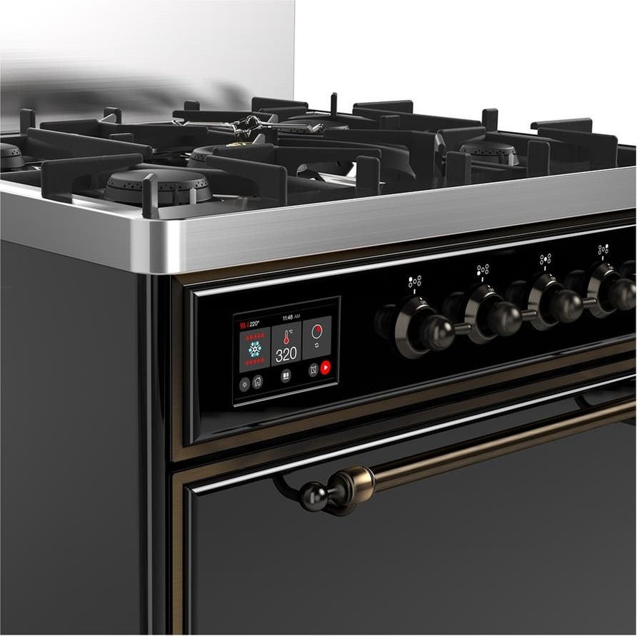 Ilve UM30QNR3BKB Glossy Black With Burnished Trim, Natural Gas