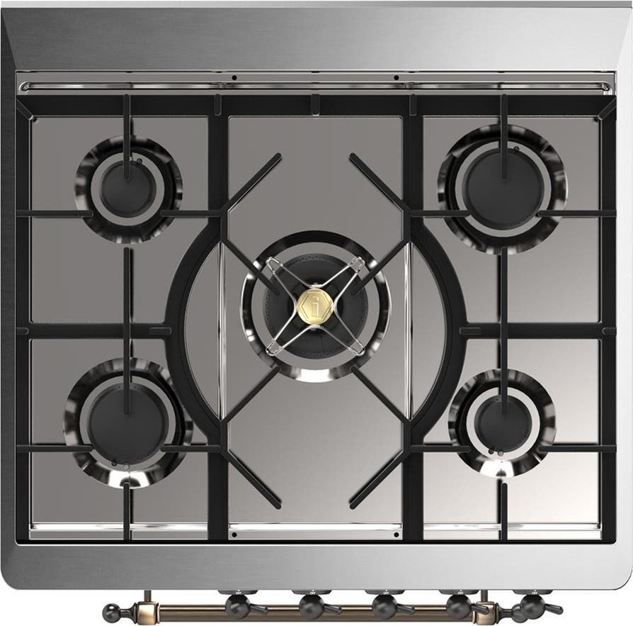 Ilve UM30QNR3BKBLP Glossy Black With Burnished Trim, Liquid Propane