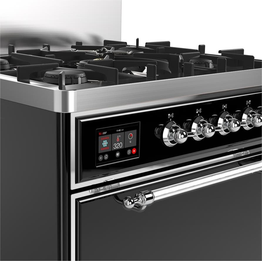 Ilve UM30QNR3BKCLP Glossy Black With Chrome Trim, Liquid Propane