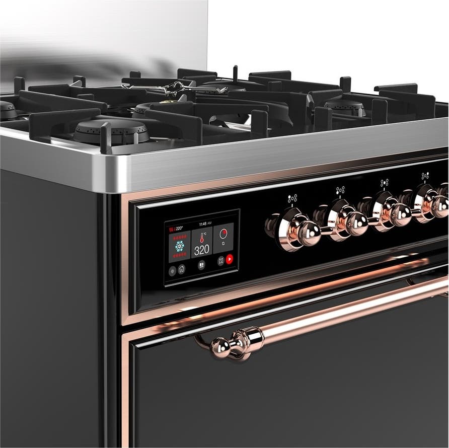 Ilve UM30QNR3BKPLP Glossy Black With Copper Trim, Liquid Propane