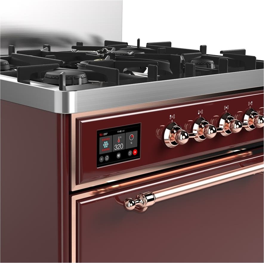 Ilve UM30QNR3BUP Burgundy With Copper Trim, Natural Gas