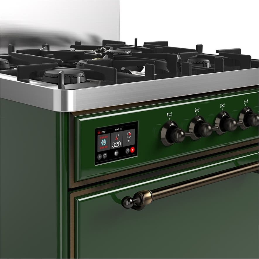 Ilve UM30QNR3EGB Emerald Green With Burnished Trim, Natural Gas