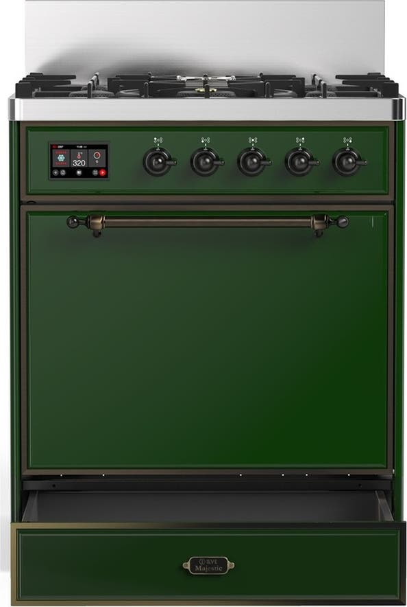 Ilve UM30QNR3EGB Emerald Green With Burnished Trim, Natural Gas