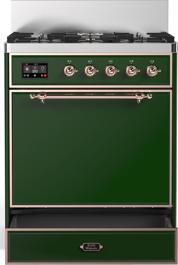 Ilve UM30QNR3EGP Emerald Green With Copper Trim, Natural Gas