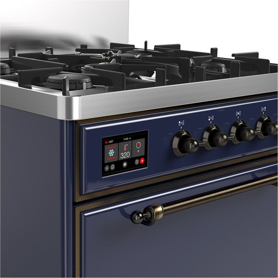 Ilve UM30QNR3MBBLP Midnight Blue With Burnished Trim, Liquid Propane