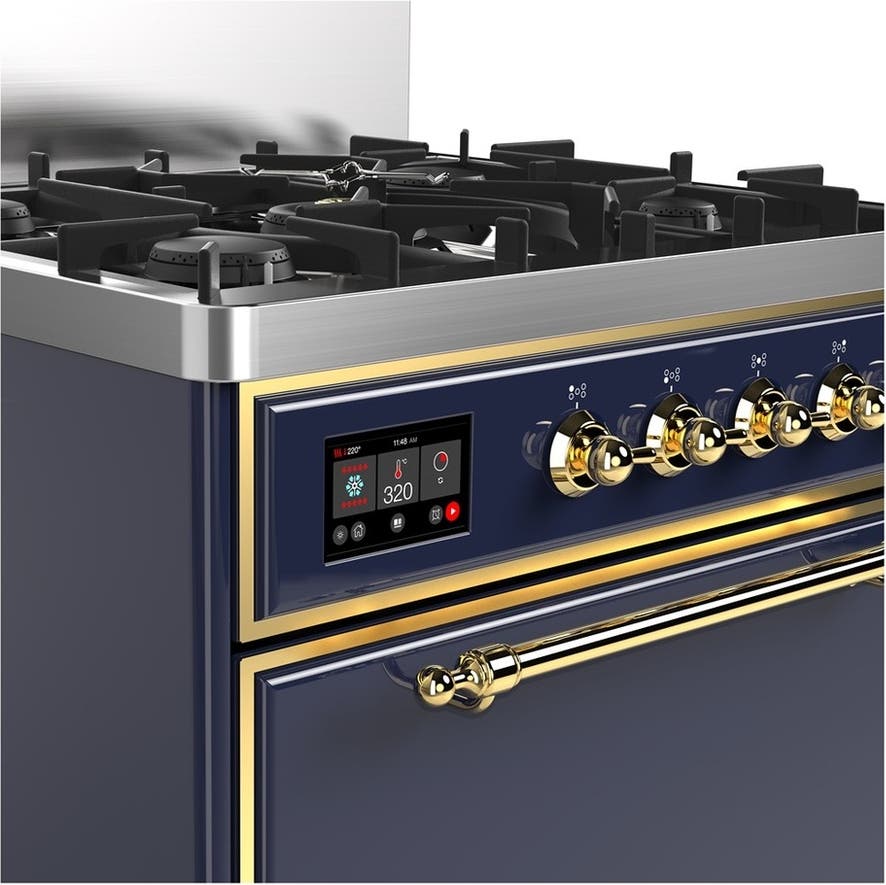 Ilve UM30QNR3MBG Midnight Blue With Brass Trim, Natural Gas