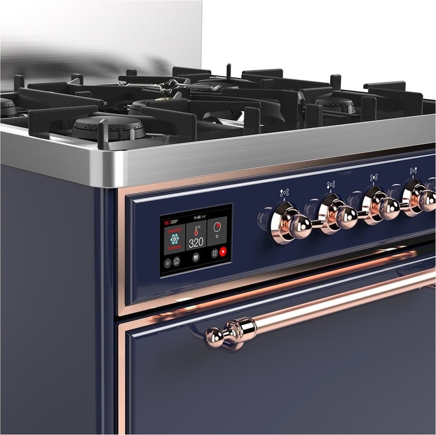 Ilve UM30QNR3MBP Midnight Blue With Copper Trim, Natural Gas