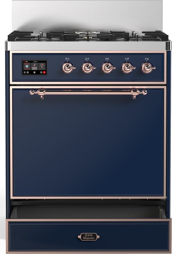 Ilve UM30QNR3MBPLP Midnight Blue With Copper Trim, Liquid Propane
