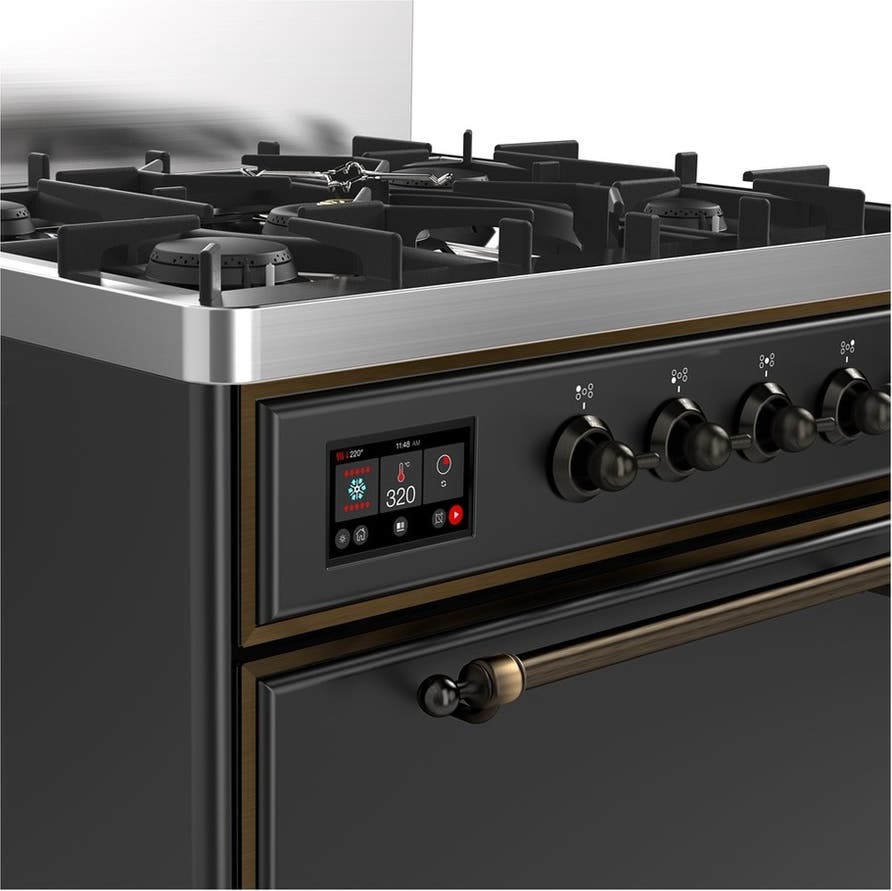 Ilve UM30QNR3MGBLP Matte Graphite With Burnished Trim, Liquid Propane