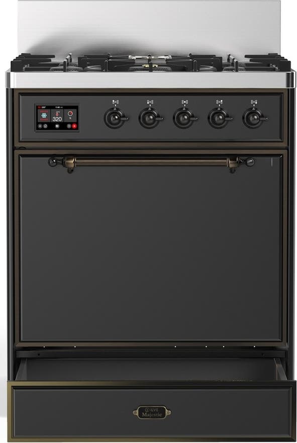 Ilve UM30QNR3MGBLP Matte Graphite With Burnished Trim, Liquid Propane