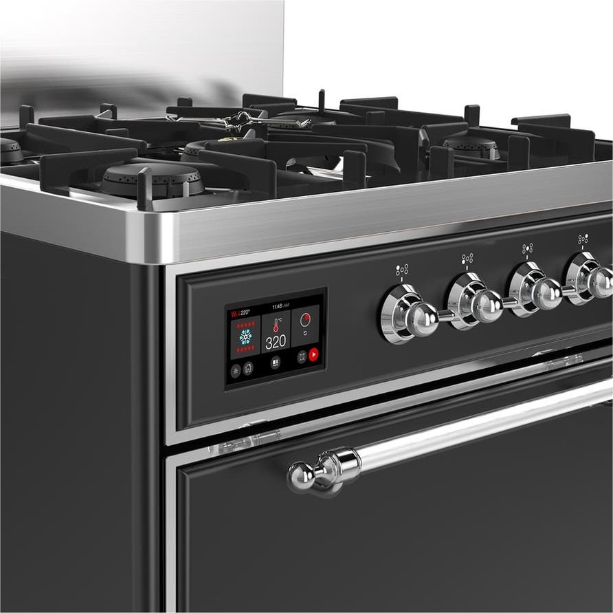 Ilve UM30QNR3MGCLP Matte Graphite With Chrome Trim, Liquid Propane