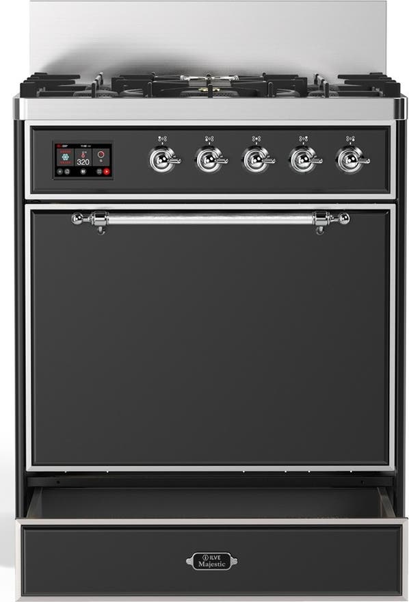 Ilve UM30QNR3MGCLP Matte Graphite With Chrome Trim, Liquid Propane