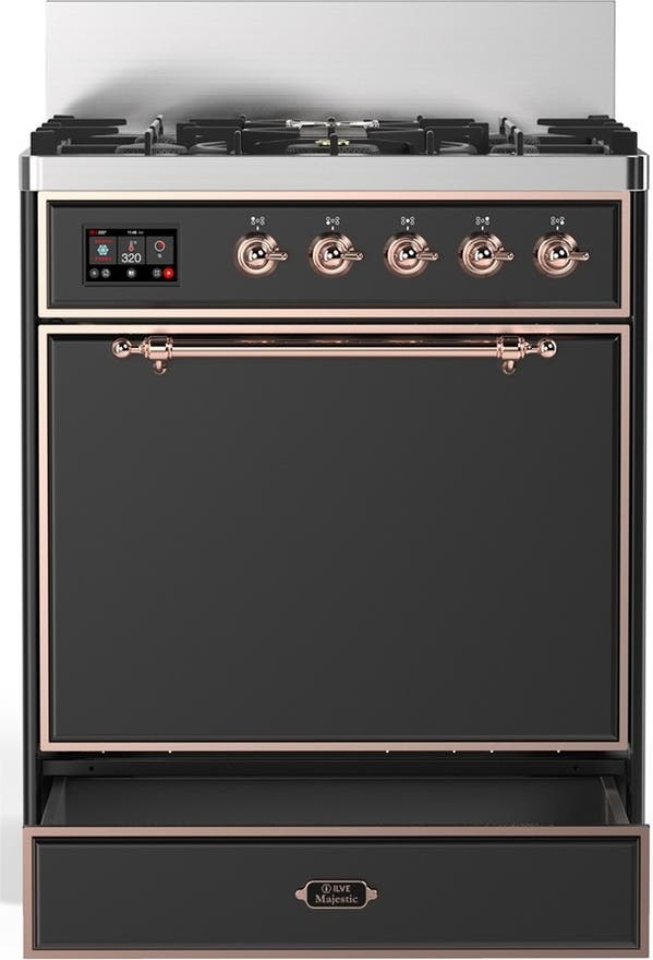 Ilve UM30QNR3MGP Matte Graphite With Copper Trim, Natural Gas