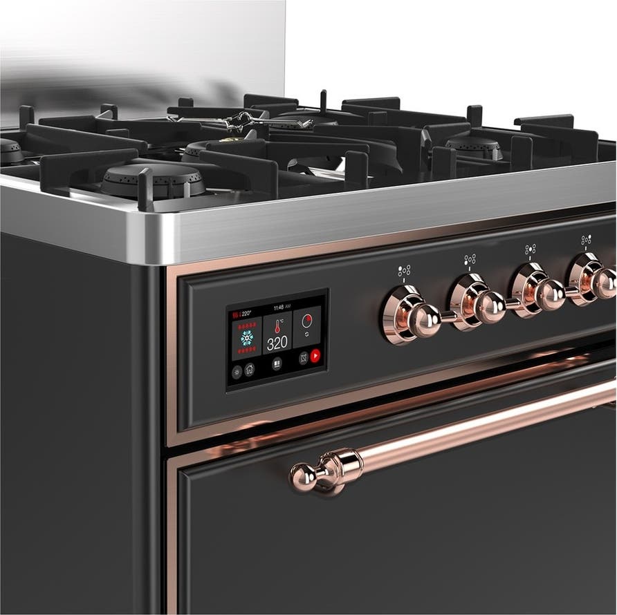 Ilve UM30QNR3MGPLP Matte Graphite With Copper Trim, Liquid Propane