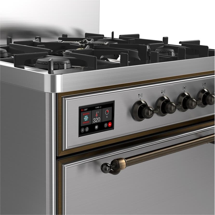 Ilve UM30QNR3SSBLP Stainless Steel With Burnished Trim, Liquid Propan...