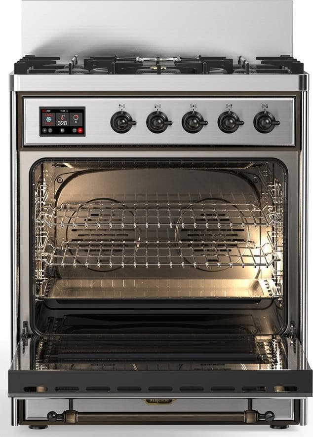 Ilve UM30QNR3SSBLP Stainless Steel With Burnished Trim, Liquid Propan...