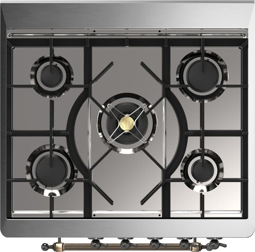 Ilve UM30QNR3SSBLP Stainless Steel With Burnished Trim, Liquid Propan...