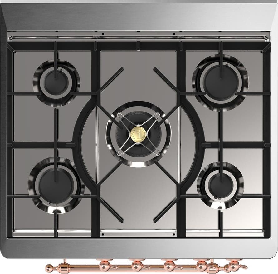 Ilve UM30QNR3SSP Stainless Steel With Copper Trim, Natural Gas