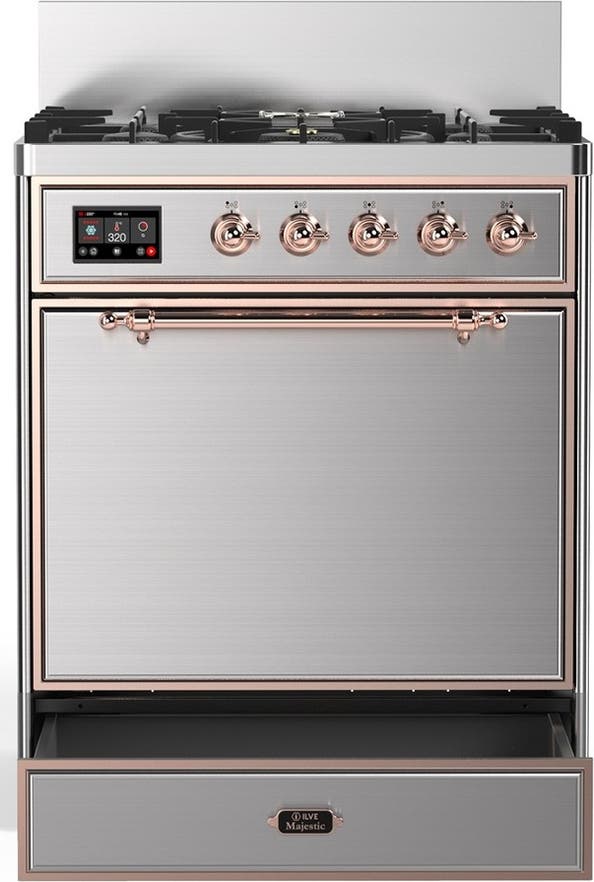 Ilve UM30QNR3SSPLP Stainless Steel With Copper Trim, Liquid Propane