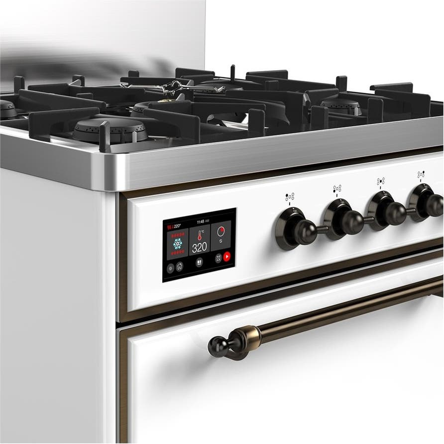 Ilve UM30QNR3WHBLP White With Burnished Trim, Liquid Propane