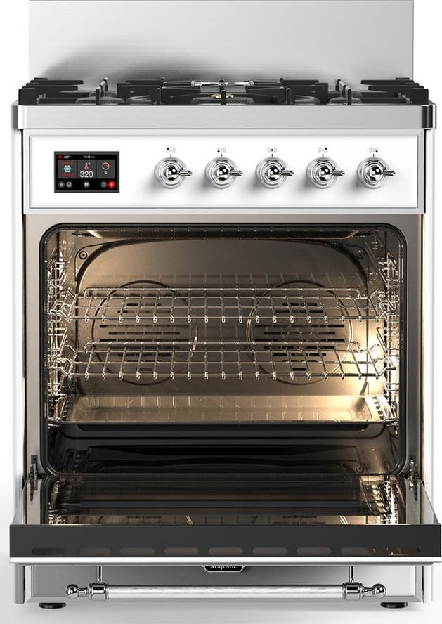 Ilve UM30QNR3WHC White With Chrome Trim, Natural Gas
