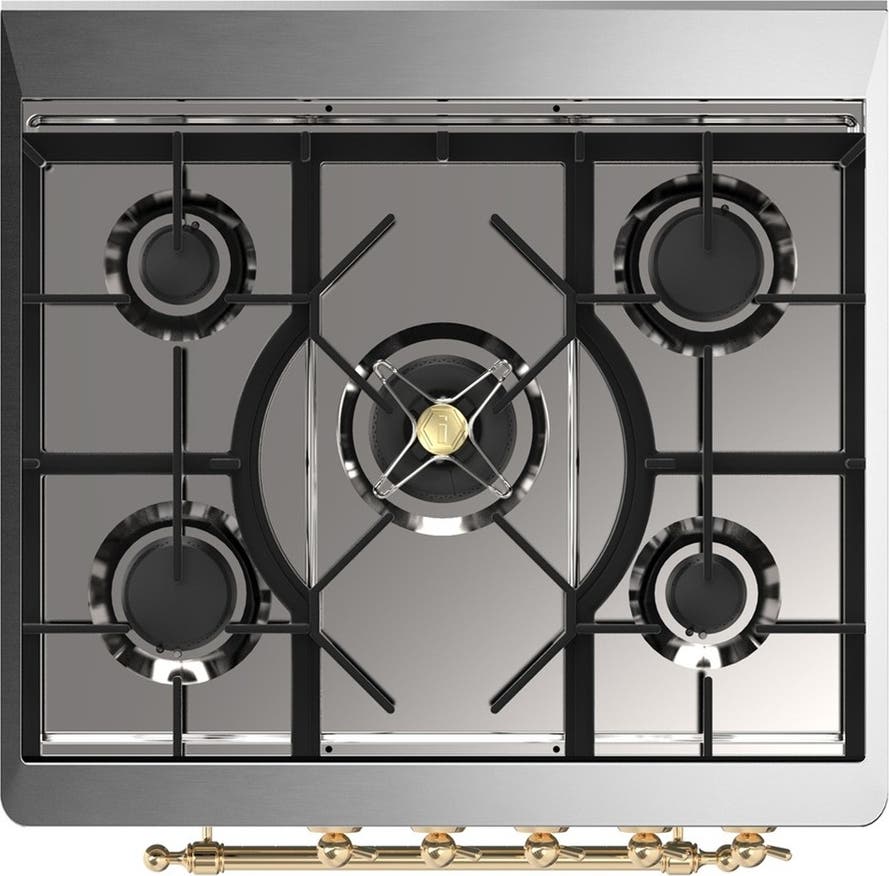Ilve UM30QNR3WHGLP White With Brass Trim, Liquid Propane