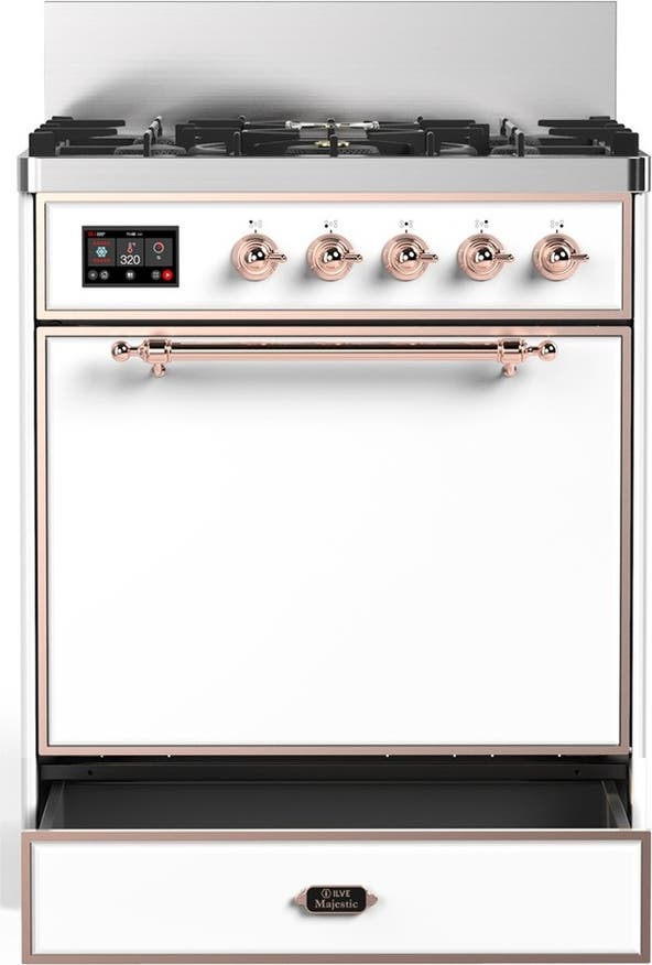 Ilve UM30QNR3WHP White With Copper Trim, Natural Gas