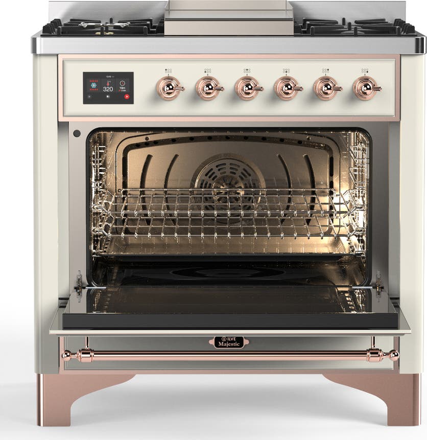 Ilve UM36FNR3AWPLP Antique White With Copper Trim, Liquid Propane