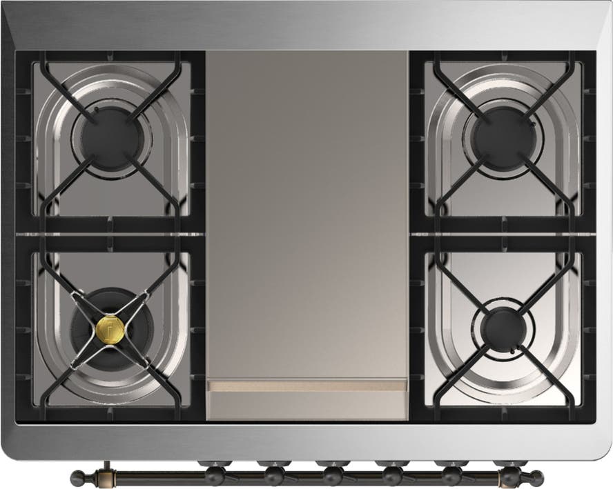 Ilve UM36FNR3BGBLP Blue Grey With Burnished Trim, Liquid Propane