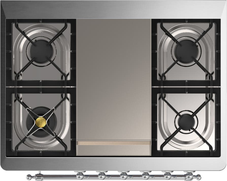 Ilve UM36FNR3BKC Glossy Black With Chrome Trim, Natural Gas
