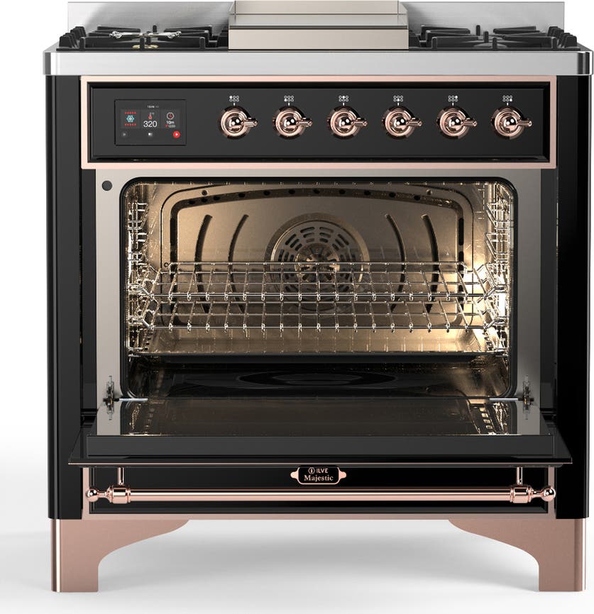 Ilve UM36FNR3BKP Glossy Black With Copper Trim, Natural Gas
