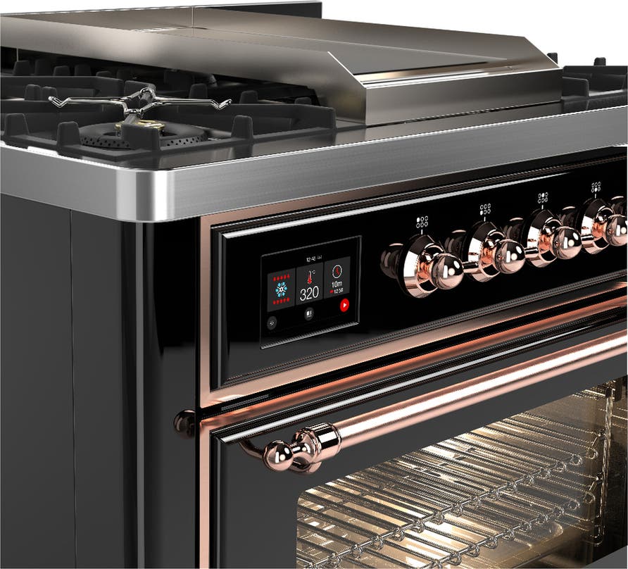 Ilve UM36FNR3BKPLP Glossy Black With Copper Trim, Liquid Propane