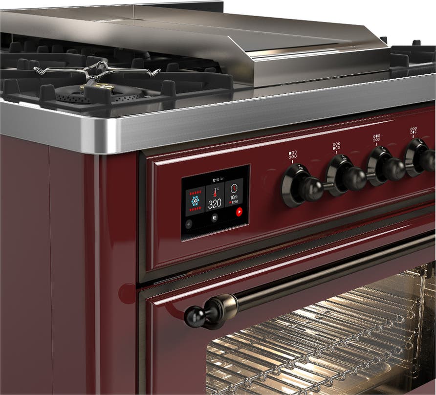Ilve UM36FNR3BUB Burgundy With Burnished Trim, Natural Gas