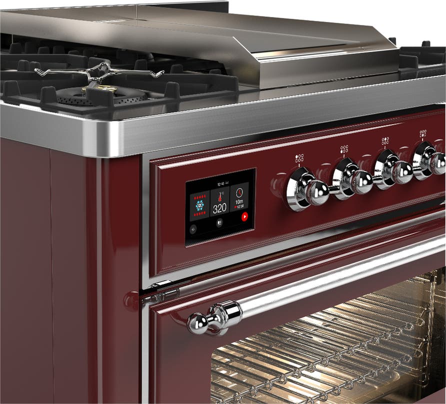 Ilve UM36FNR3BUC Burgundy With Chrome Trim, Natural Gas