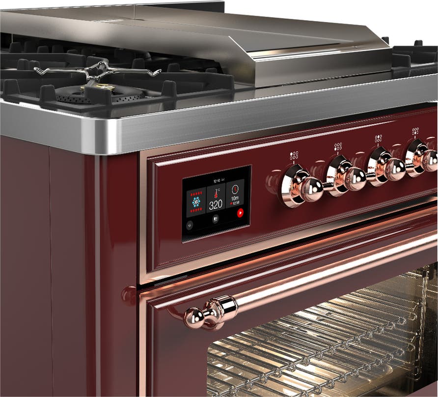 Ilve UM36FNR3BUP Burgundy With Copper Trim, Natural Gas