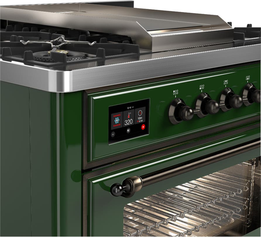 Ilve UM36FNR3EGBLP Emerald Green With Burnished Trim, Liquid Propane