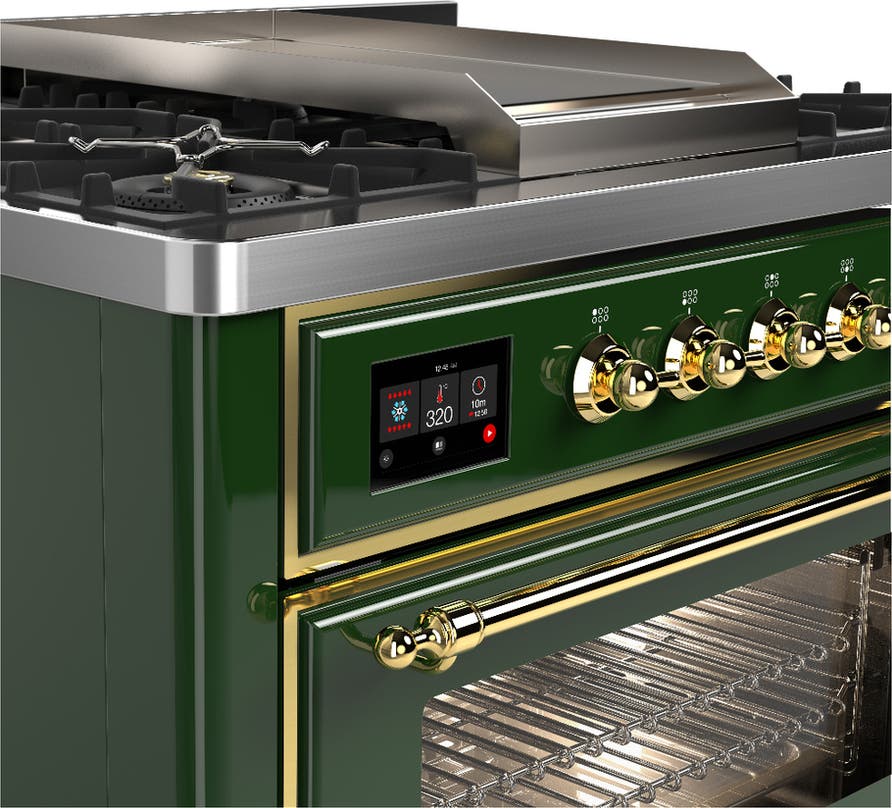 Ilve UM36FNR3EGG Emerald Green With Brass Trim, Natural Gas