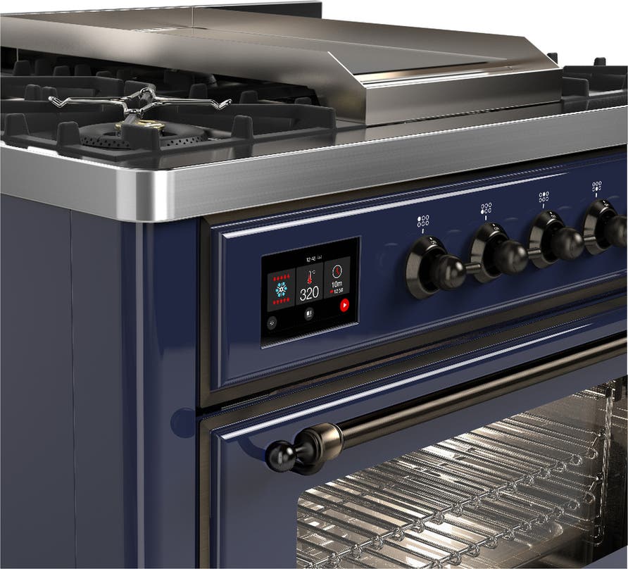 Ilve UM36FNR3MBB Midnight Blue With Burnished Trim, Natural Gas