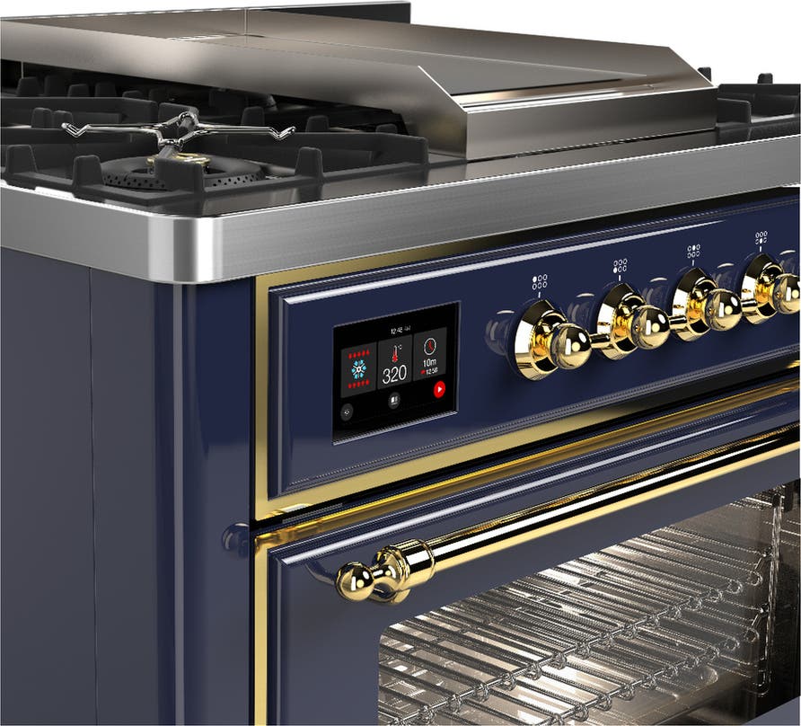 Ilve UM36FNR3MBGLP Midnight Blue With Brass Trim, Liquid Propane